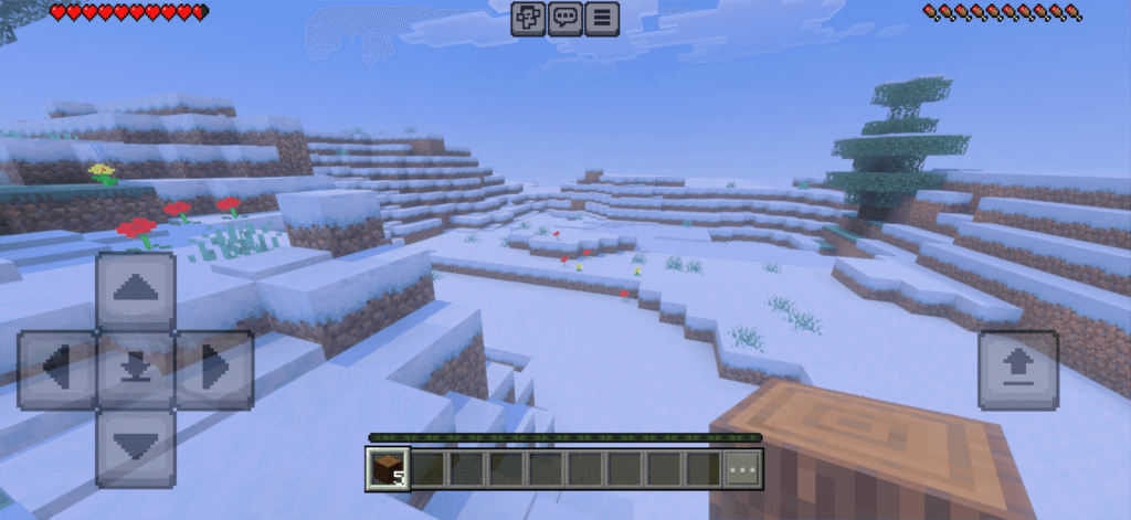 New Minecraft Survival world with a player gathering wood on the first day