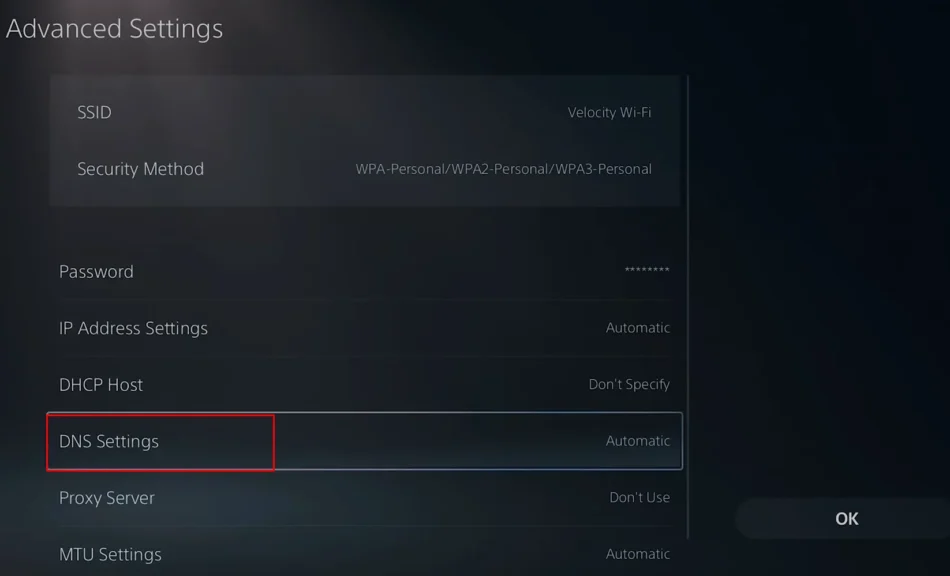 dns settings in advanced settings