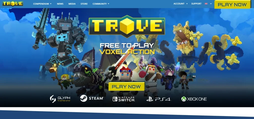 Trove is one the most similar games to minecraft