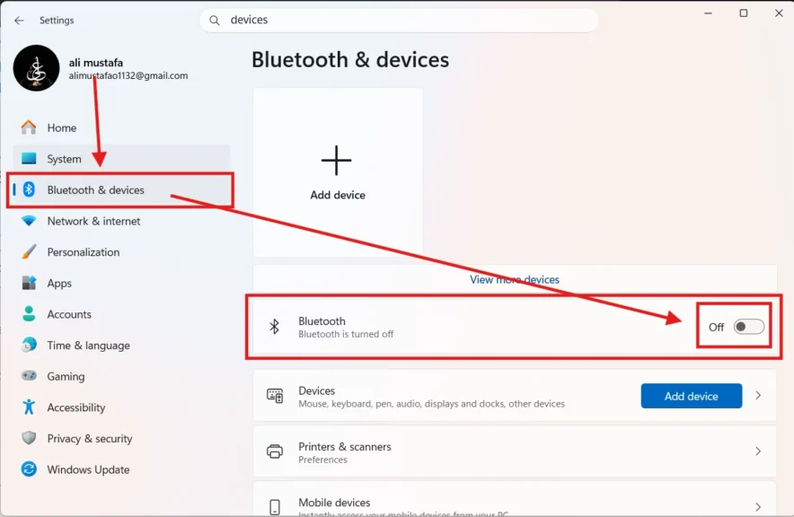 Turning your bluetooth off by going in bluetooth and devices option.