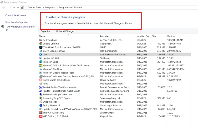 Uninstalling unnecessary games that no longer needed