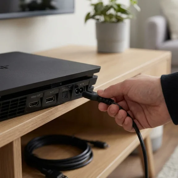 Unpluging ps4 cable from the ports