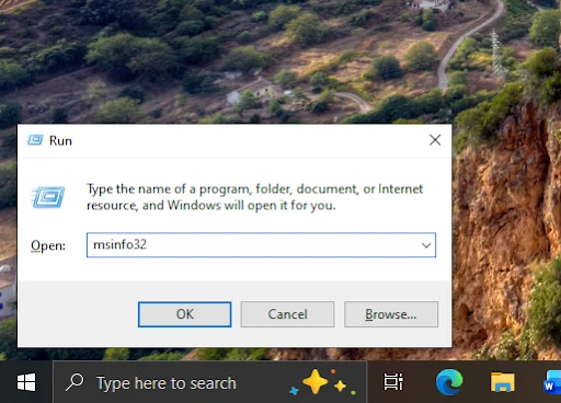 Windows Run msinfo32 command for finding motherboard information