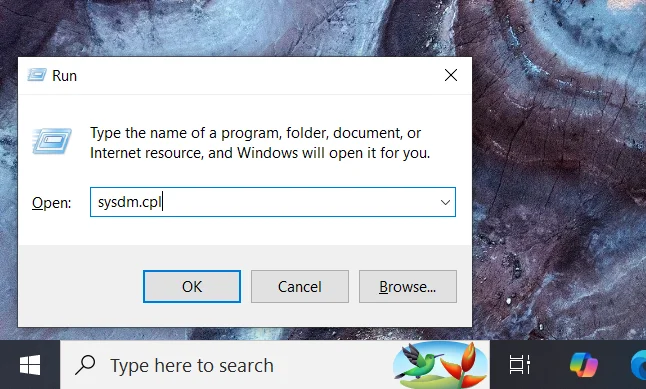 windows run command for visuals